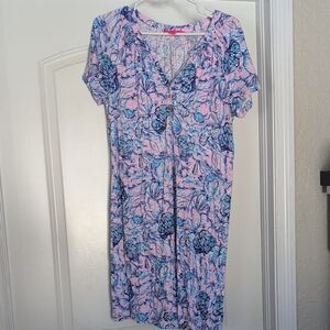 Lilly Pulitzer Lilac and Blue Floral Dress Size M